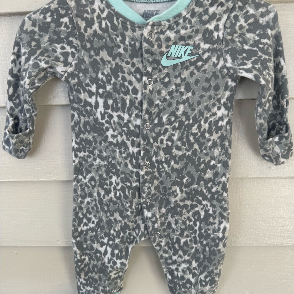 Nike Gray and Blue Footies One Piece